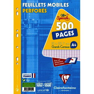 ÉTUI 250 FLLET (500P) MOB 90G/M² SEY PERF 21X29,7CM CLF