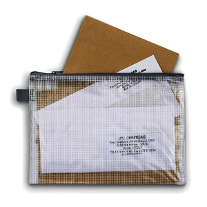 POCHETTE ZIPPÉE PVC 19 X 25 CM SEMI-TRANSPARENT