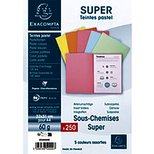 LOT DE 250 SOUS-CHEMISES SUPER 60 COL ASS EXACOMPTA
