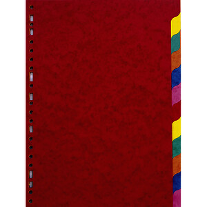 JEU D'INTERCALAIRES A4 12 TOUCHES CARTE LUSTRÉE EXACOMPTA