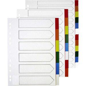 JEU D'INTERCALAIRES A4 8 TOUCHES EN PP OPAQUES 12/100E