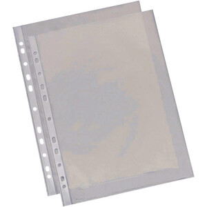 LOT DE 100 POCHETTES PERFORÉES PREMIUM A4 PP LISSES 12/100E