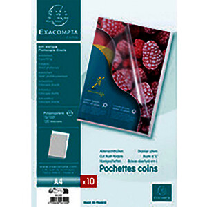 LOT 10 POCHETTES COIN GRAINÉES A4 PP 12/100E INCOLORES