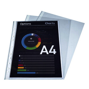 LOT DE 100 POCHETTES PERFORÉES A4 GRAINÉES PP 8/100E BUDGET