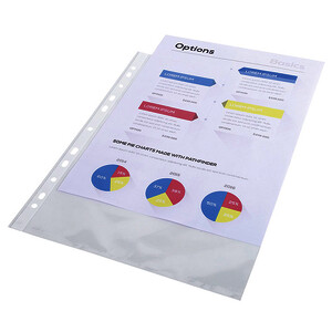 LOT DE 100 POCHETTES PERFORÉES A4 LISSES PP 6/100E BUDGET