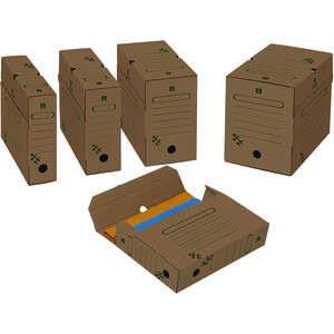 LOT DE 25 BOÎTES À ARCHIVES DOS DE 10 CM KRAFT NATURA