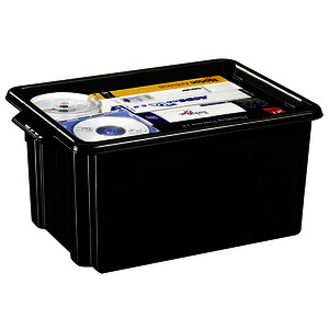 CAISSE DE RANGEMENT NOIRE STRATA 32 LITRES 52X35X24,3 CM CEP