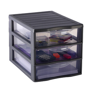 BLOC DE RANGEMENT ORGAMIX GRIS- 36,5 X 26 X 25,5 CM OXFORD