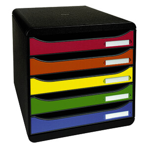 MODULE DE BUREAU 5 TIROIRSBIG BOX NOIR ARLEQUIN EXACOMPTA