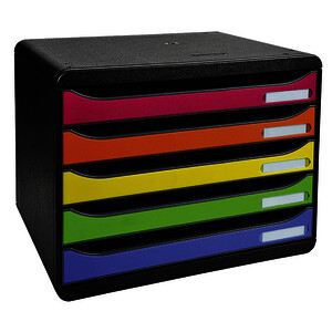 MODULE DE BUREAU 5 TIROIRS ITAL BIG BOX NOIR ARL EXACOMPTA