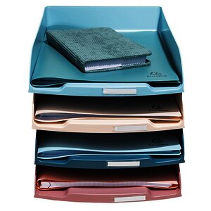 4 CORBEILLES À COURRIER SKANDI 34,7X25,4X6,5 CM EXACOMPTA