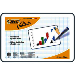 TABLEAU VELLEDA DOUBLE FACE EFFAÇABLE À SEC 60 X 90 CM
