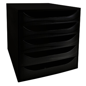 MODULE 5 TIROIRS ECOBOX NOIR- 29 X 34,8 X 28,4 CM EXACOMPTA