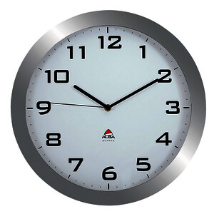 HORLOGE SILENCIEUSE D38 CM ABS BORD GRIS HORNEW ALBA ON TIME