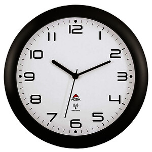 HORLOGE MURALE RADIO-CONTRÔLÉE D 30CM ABS NOIRE ALBA ON TIME
