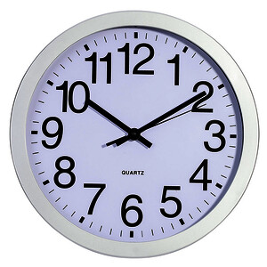 HORLOGE MURALE DIAMÈTRE 30 CM EN ABS CONTOUR ARGENT SIGN