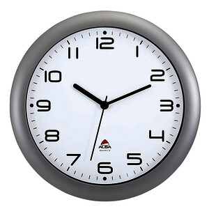 HORLOGE SILENCIEUSE D30CM ABS BORD MÉTAL HORNEW ALBA ON TIME