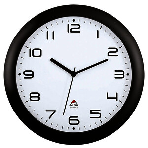 HORLOGE SILENCIEUSE D30 CM ABS BORD NOIR HORNEW ALBA ON TIME