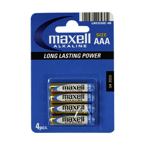 PAQUET DE 4 PILES ALCALINE MAXELL AAA (LR03)