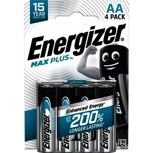 PAQUET DE 4 PILES ALCALINE ENERGIZER MAX PLUS AA (LR6)