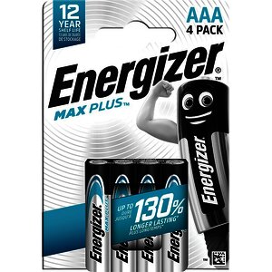 PAQUET DE 4 PILES ALCALINE ENERGIZER MAX PLUS AAA (LR03)