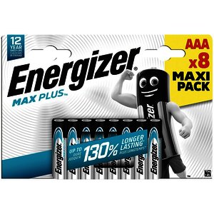 PAQUET DE 8 PILES ALCALINE ENERGIZER MAX PLUS AAA (LR03)