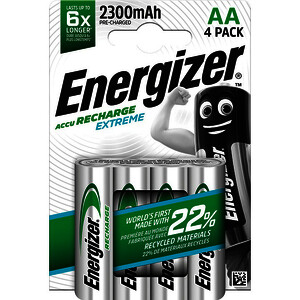 PAQUET DE 4 PILES RECHARGEABLES ENERGIZER EXTRÊME AA/NH15