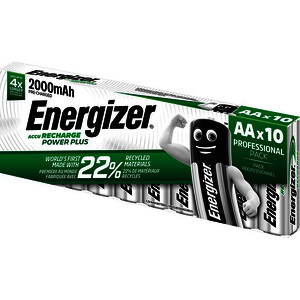 PAQUET DE 10 PILES RECHARGEABLES ENERGIZER AA (HR6)