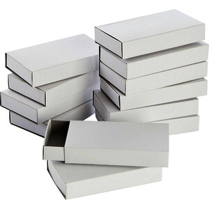 LOT 12 GRANDES BOÎTES D'ALLUMETTES VIDES - BLANC