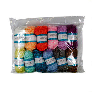 PAQUET 12 PELOTES DE LAINE 55M 100% ACRYLIQUE COL PASTEL ASS