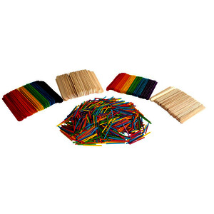 SACHET DE 1200 ALLUMETTES EN BOIS TAILLES ET COLORIS ASS