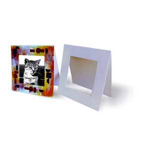 LOT DE 10 CADRES CARRÉS EN CARTON BLANC 30 X 15 CM - BLANC