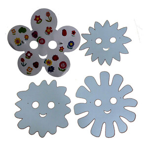 SACHET 24 MASQUES FLEURS EN CARTON À DÉCORER AVEC ÉLASTIQUES