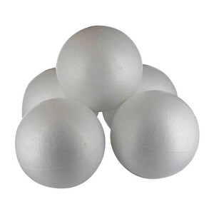 LOT DE 5 BOULES DE STYROPOR À DÉCORER D100MM BLANC