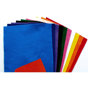 PAQ 10 COUPONS FEUTRINES ADHÉ 45X25CM COLORIS ASS