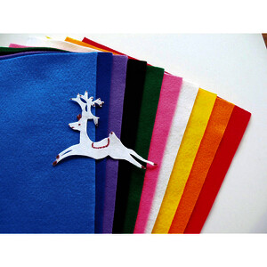 POCHETTE DE12 COUPONS DE FEUTRINE 20X30CM COLORIS ASSORTIS