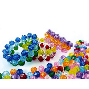 SACHET DE 1600 PERLES FACETTES TRANSLUCIDES, DÈS 3 ANS