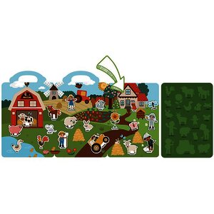 LIVRE DÉCOR LA FERME + 19 GOMMETTES STATIQUES RÉUTILISABLES