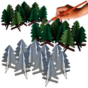 LOT DE 30 SAPINS À MONTER EN CARTON BLANC 11CM