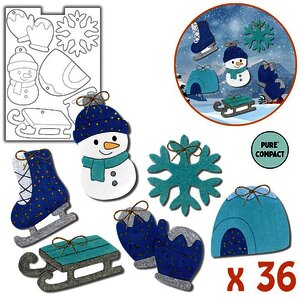 LOT DE 36 SUSPENSIONS HIVER EN CARTON