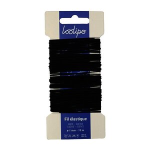 CARTE DE 10M DE FIL ÉLASTIQUE NOIR