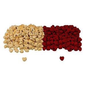 POT DE 400 PERLES EN BOIS EN FORMES DE CŒUR