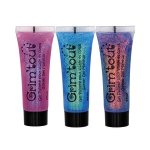 LOT 3 TUBES DE 25 ML DE GEL PAILLETÉ ROSE, MAUVE, TURQUOISE