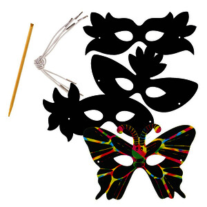 SACHET DE 12 MASQUES À GRATTER 22X15CM