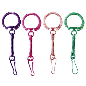 LOT DE 10 PORTE-CLEFS MOUSQUETONS 25X80MM COLORIS ASSORTIS