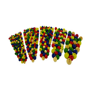 SACHET DE 95 PERLES EN BOIS MULTICOLORES RONDES, DÈS 4 ANS