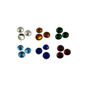 SACHET DE 100 PIERRES EN PLASTIQUE À COLLER COLORIS ASSORTIS