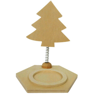 LOT DE 5 PORTES-BOUGIE SAPIN EN BOIS 9 X 8 X 11 CM