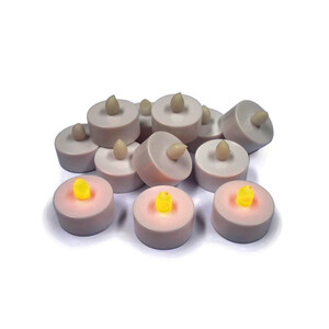 LOT DE 12 BOUGIES CHAUFFE-PLAT À LED D3,8CM BLANCHES