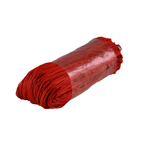 PELOTE DE 50G DE RAPHIA VÉGÉTAL COULEUR  ROUGE